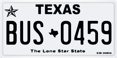 TX license plate BUS0459