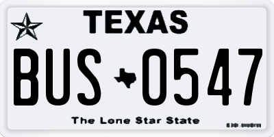 TX license plate BUS0547