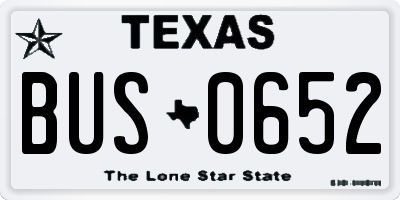 TX license plate BUS0652