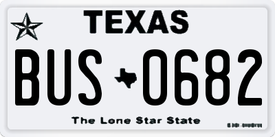 TX license plate BUS0682
