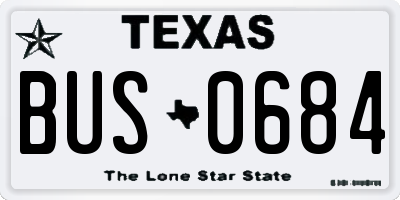 TX license plate BUS0684