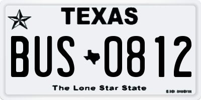 TX license plate BUS0812