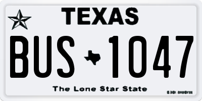 TX license plate BUS1047