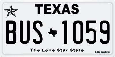 TX license plate BUS1059
