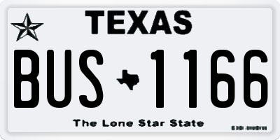TX license plate BUS1166
