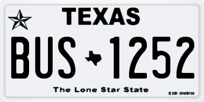 TX license plate BUS1252