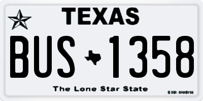 TX license plate BUS1358