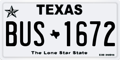TX license plate BUS1672