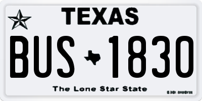 TX license plate BUS1830
