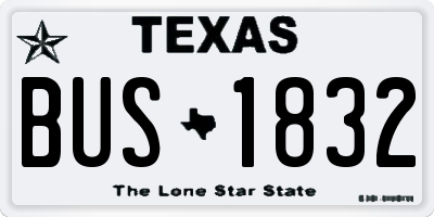 TX license plate BUS1832