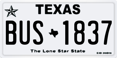 TX license plate BUS1837