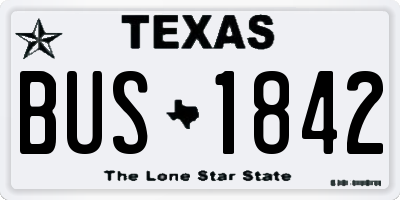 TX license plate BUS1842