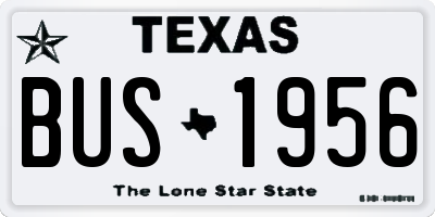 TX license plate BUS1956