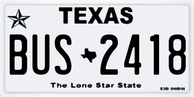 TX license plate BUS2418
