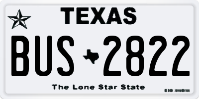 TX license plate BUS2822