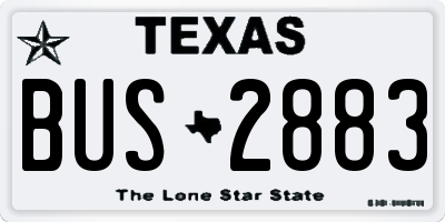 TX license plate BUS2883