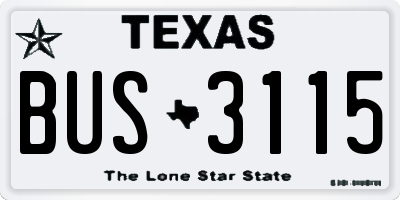 TX license plate BUS3115