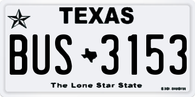 TX license plate BUS3153