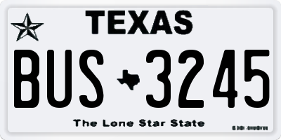 TX license plate BUS3245