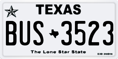 TX license plate BUS3523