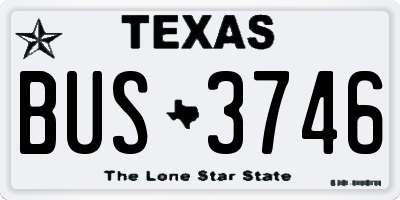TX license plate BUS3746