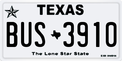 TX license plate BUS3910