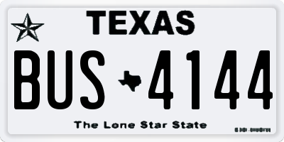 TX license plate BUS4144