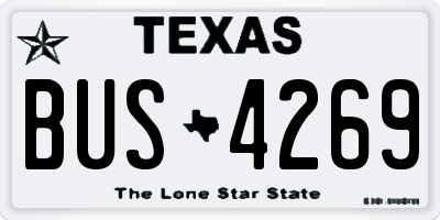 TX license plate BUS4269