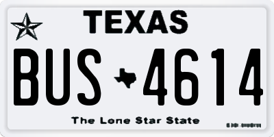 TX license plate BUS4614