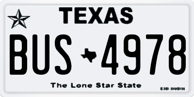 TX license plate BUS4978