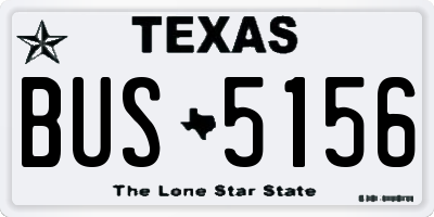 TX license plate BUS5156