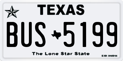 TX license plate BUS5199