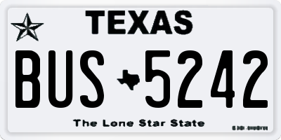 TX license plate BUS5242