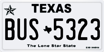 TX license plate BUS5323
