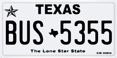 TX license plate BUS5355