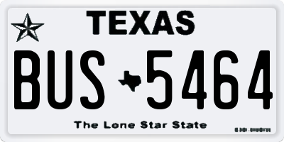 TX license plate BUS5464