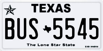 TX license plate BUS5545