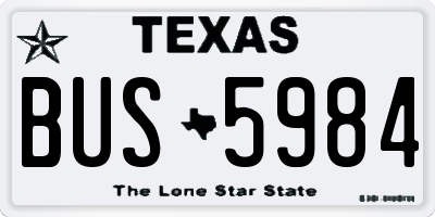 TX license plate BUS5984