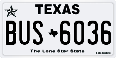 TX license plate BUS6036