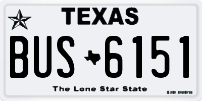 TX license plate BUS6151