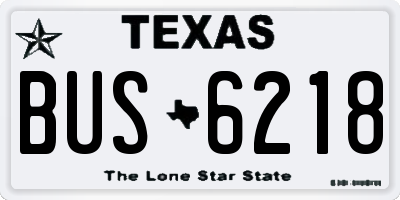 TX license plate BUS6218