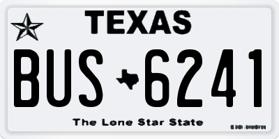 TX license plate BUS6241