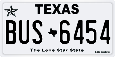 TX license plate BUS6454