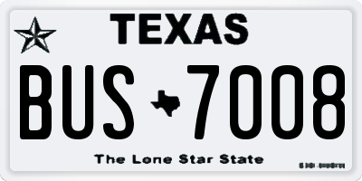 TX license plate BUS7008
