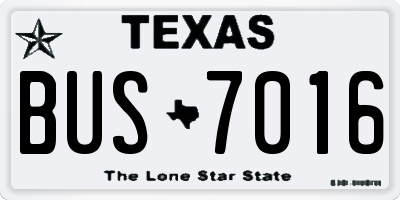 TX license plate BUS7016