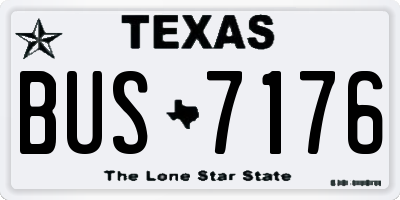 TX license plate BUS7176