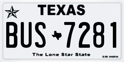 TX license plate BUS7281