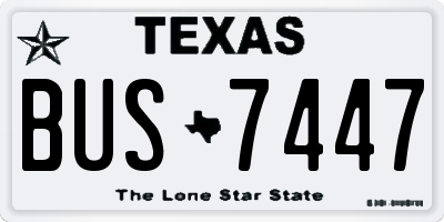 TX license plate BUS7447