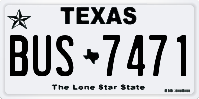 TX license plate BUS7471