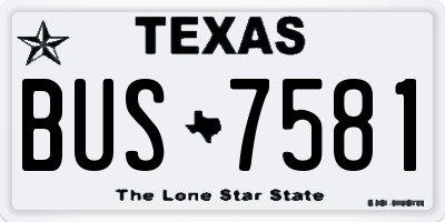 TX license plate BUS7581